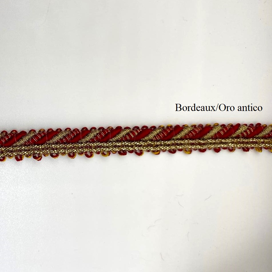 bordino cordonetto lurex bordeaux.oro antico