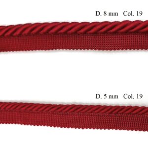 cordone con fettuccia d. 5 d. 8 rosso