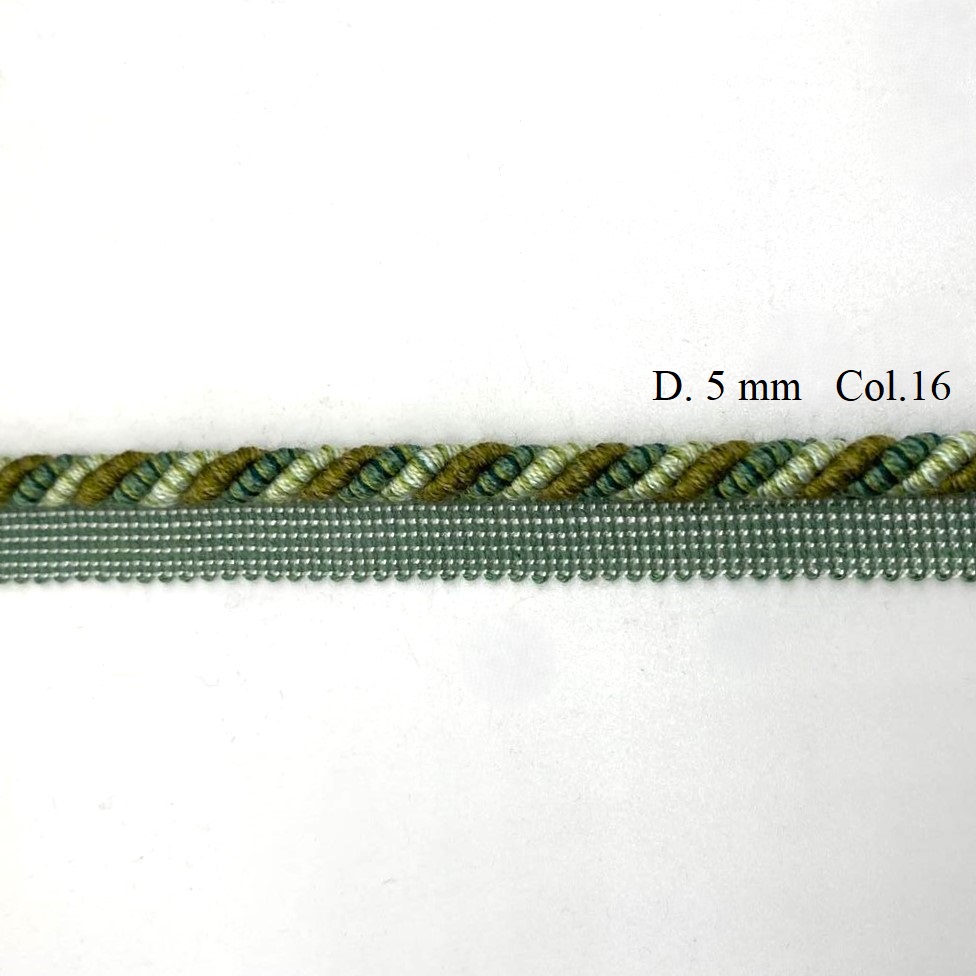cordone d. 5 con fettuccia bicolore verde