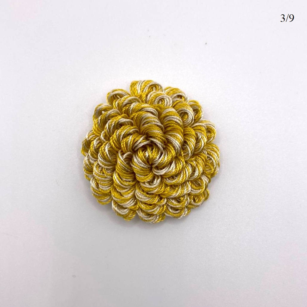rosetta d. 5 cm bicolore giallo e bianco