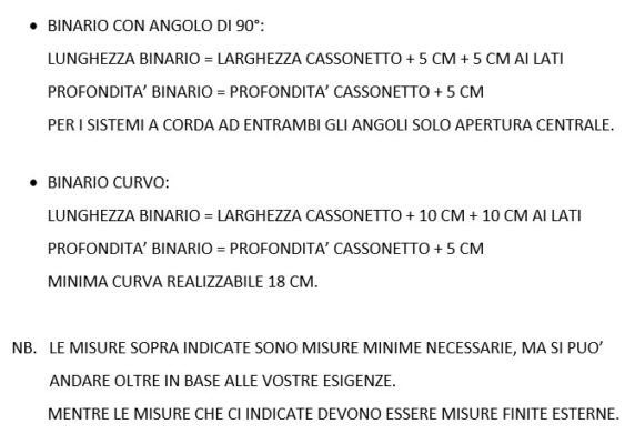 INDICAZIONI MISURE BINARIO SLALOM