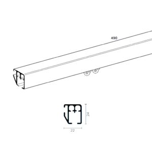 Profilo in alluminio 22x24 mm bianco