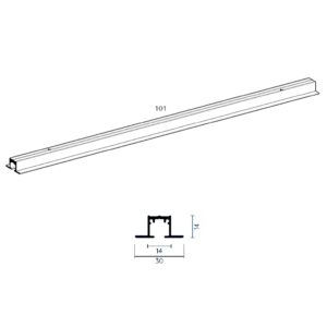 Binario in alluminio ad incasso Casper