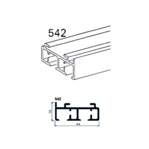 Profilo in alluminio 2 canali 44 x 15 mm Oriente