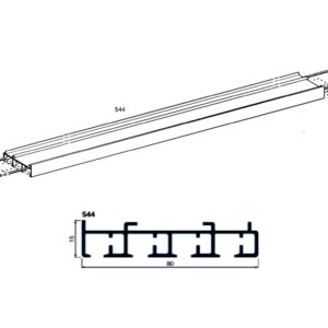 Profilo in alluminio 4 canali 80 x 15 mm Oriente