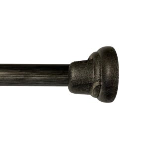 Scorritenda in legno d. 23 mm senza corda con rosetta grigio anticato