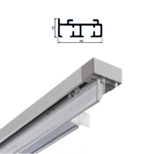 sistema oriente a 2 canali per tende a pannelli senza corda