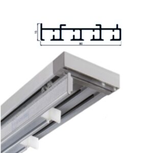 sistema oriente a 4 canali per tende a pannelli senza corda