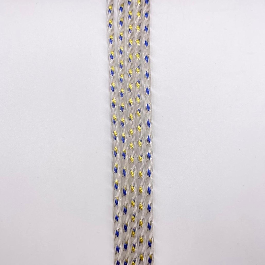 tenda per uscio filo colorato blu giallo